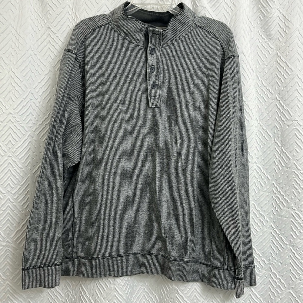 Tommy Bahama‎ Men’s Alki Wave Ribbed Knit Gray Pullover Sweater XL